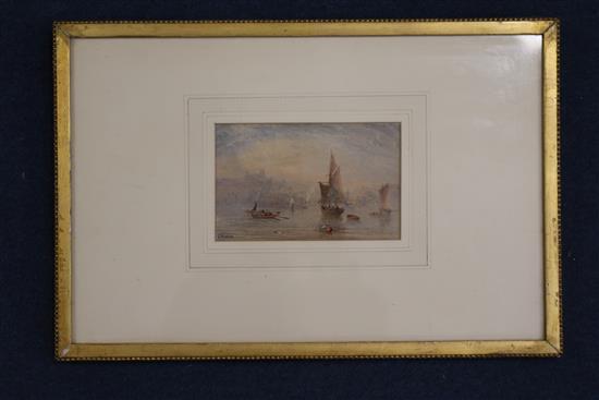 George Weatherill (1810-1890) Shipping off the coast of Whitby, 4.25 x 6.5in.